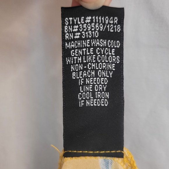 By & By Juniors Floral Yellow and Blue High Low Super Soft Faux Wrap Dress - Picture 10 of 10